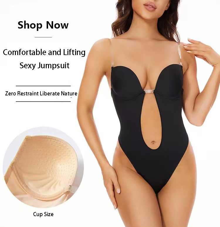 Plunge Bra Push Up - Anti-slip lijmloze body shaper bh U-plunge