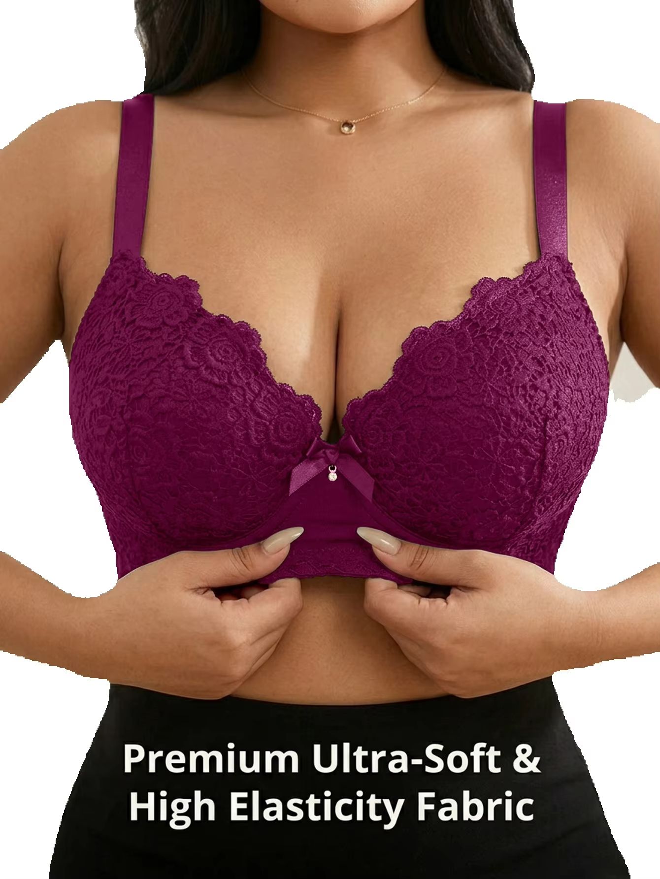 Plus size bh met bloemenprint, - Plunge Bra Push Up recensie en prijs